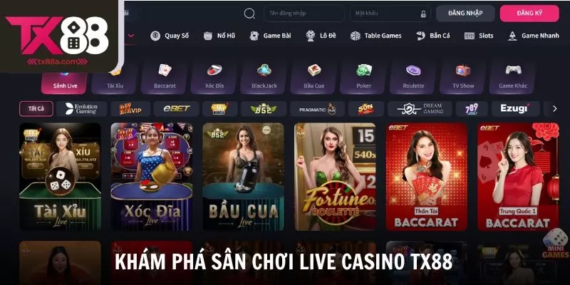 Khám phá một số thông tin về sân chơi Live Casino TX88